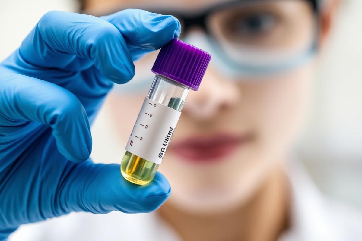 Medical laboratory scientist handling sample